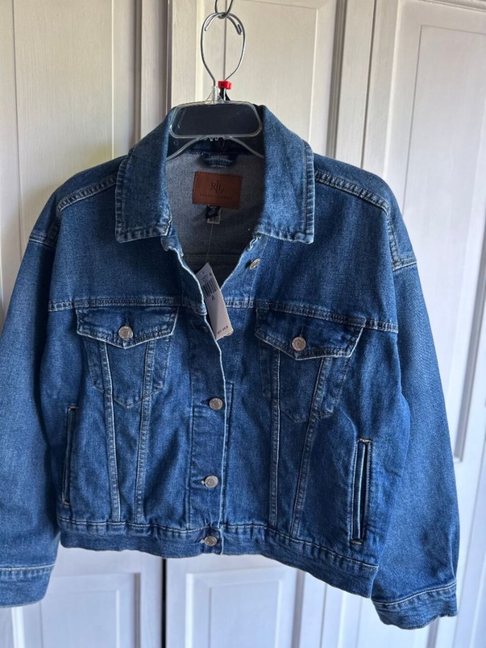 NWT $185 Lauren Ralph Lauren Black Label Denim Jacket Size Petite Small